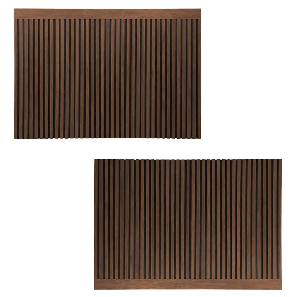 sweeek Decorative headboard with wood slats 140cm in Dark Brown 3