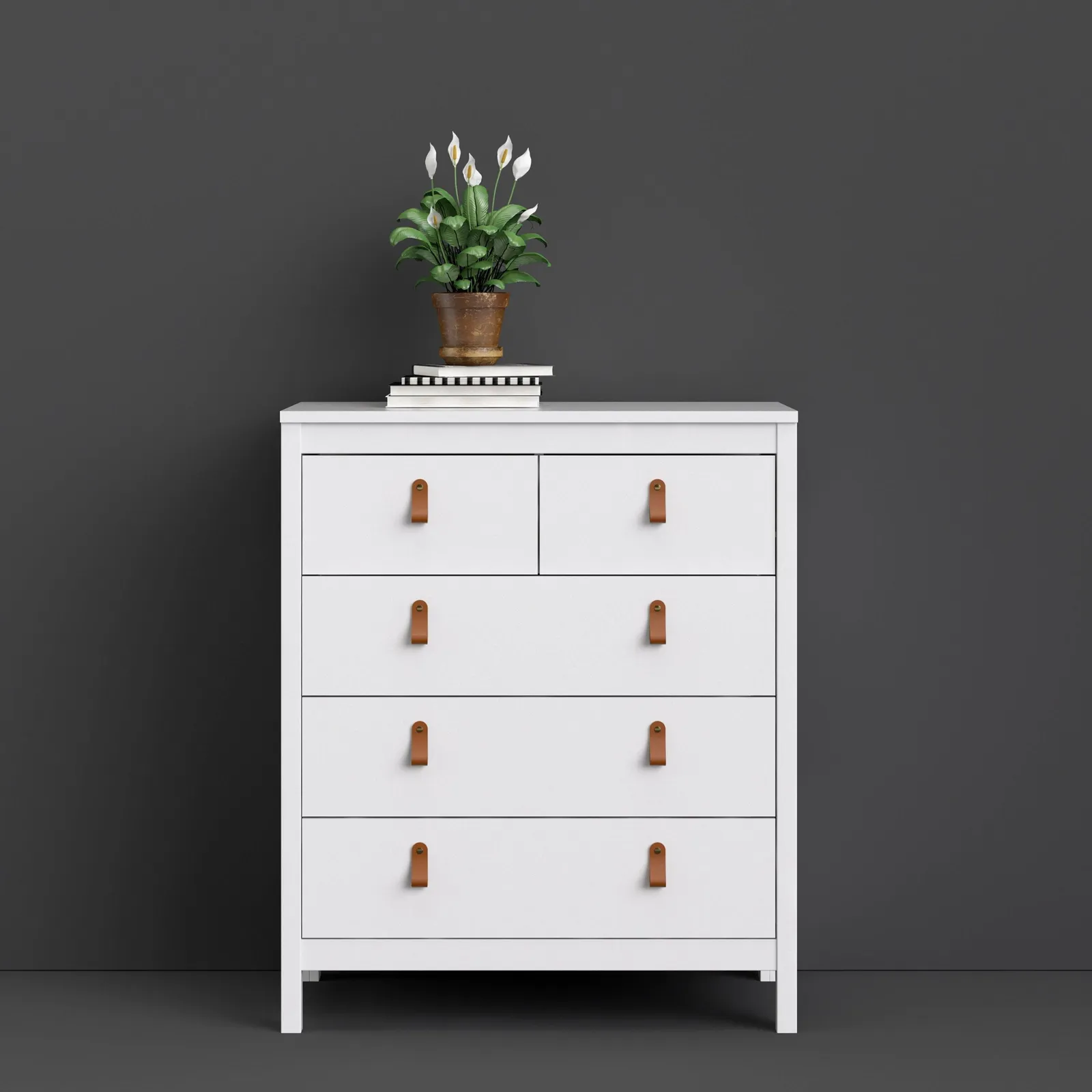 Furniture To Go Barcelona Chest 3+2 Drawers in White 6