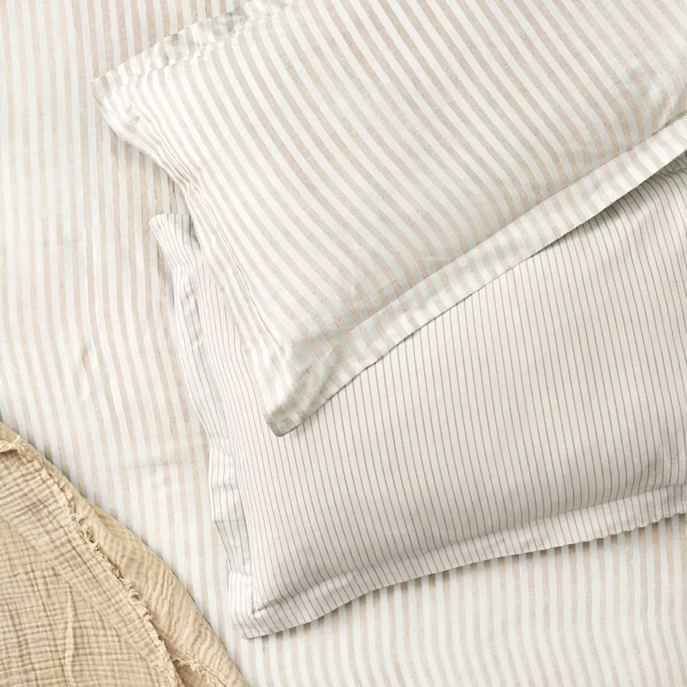 Yard Hebden Striped 100% Cotton Pillowcase Pair in Natural