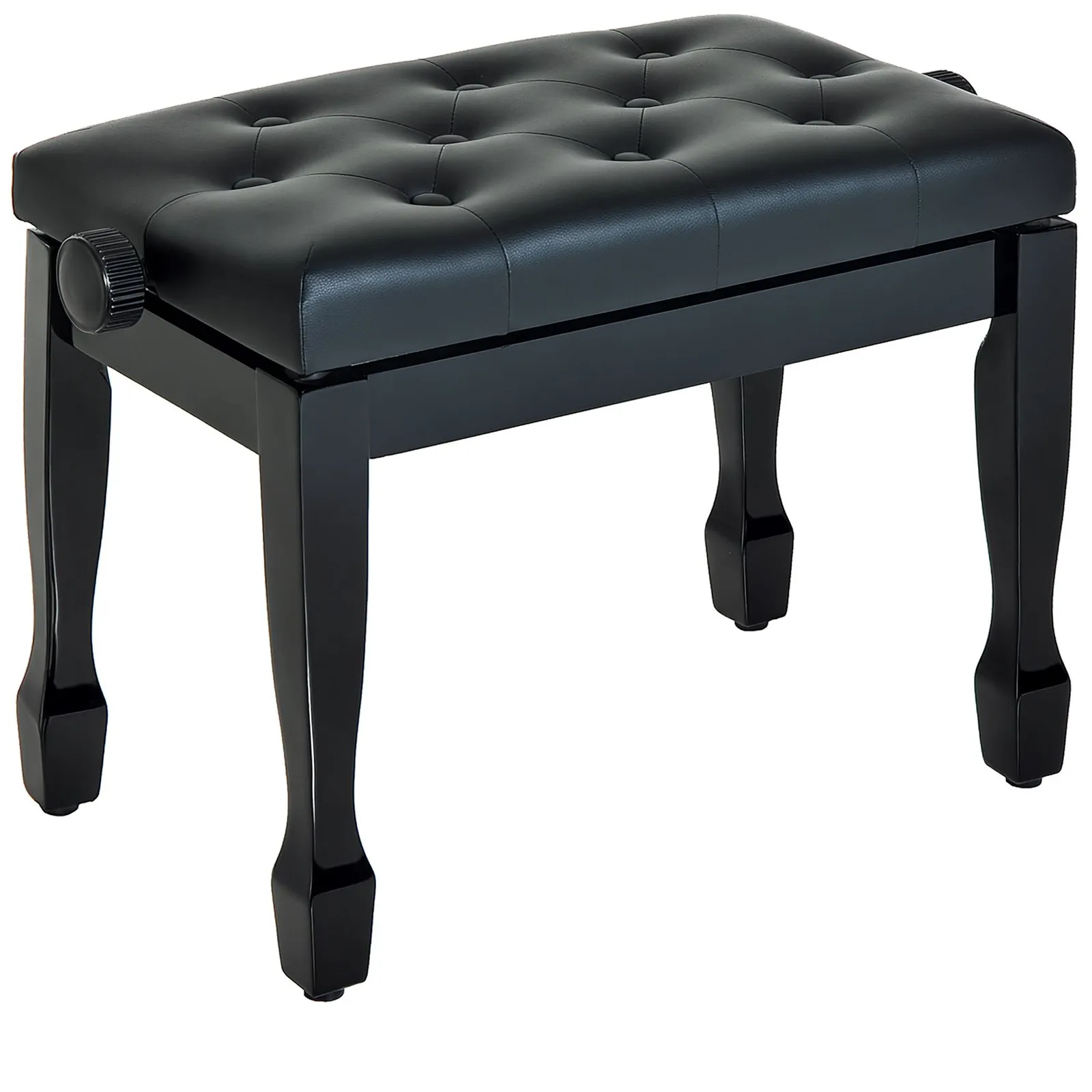HOMCOM Classic Digital Keyboard Piano Bench Padded Seat Stool Solid Wooden in Black 2