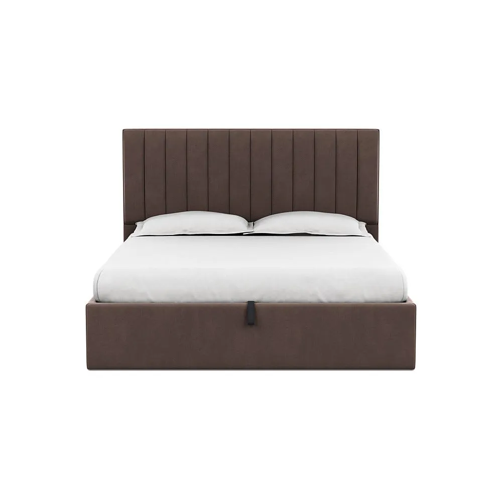 Heal's Lift Storage Divan Super King Smart Velvet Mouse Black Feet 1
