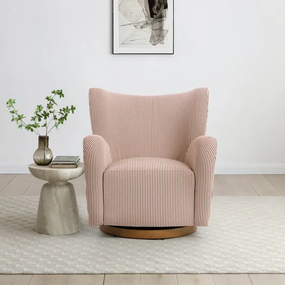 Theo Tiny Stripe Swivel Armchair 2