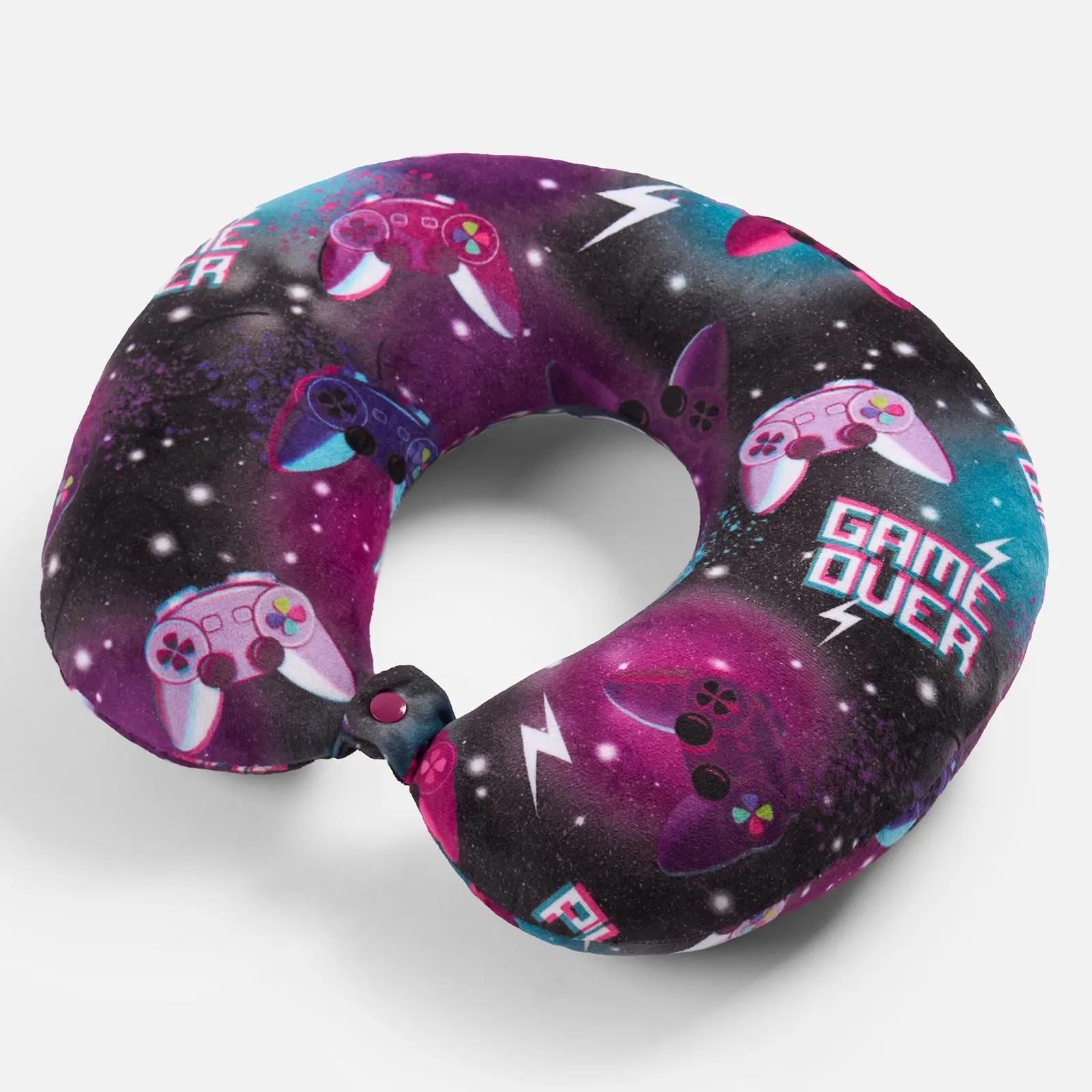 OHS Neck Pillow Travel Support U Shape Soft Head Rest Cushion in Purple
