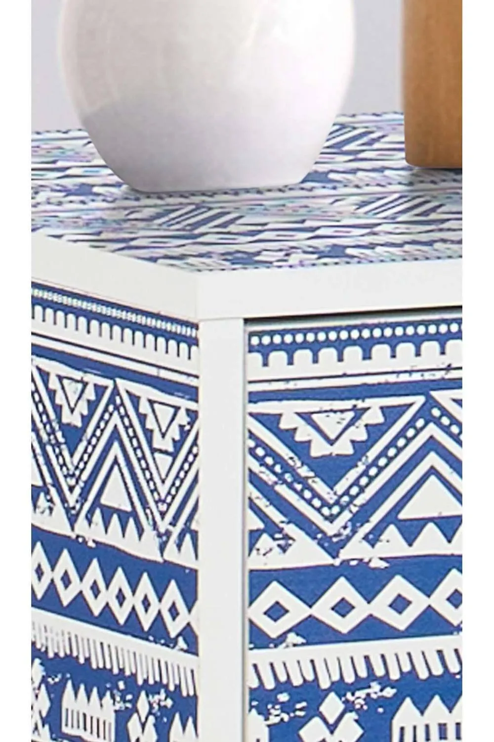 Birlea Pair Santorini 1 Drawer Bedside Cabinet Chest Table Shabby Chic Blue 4