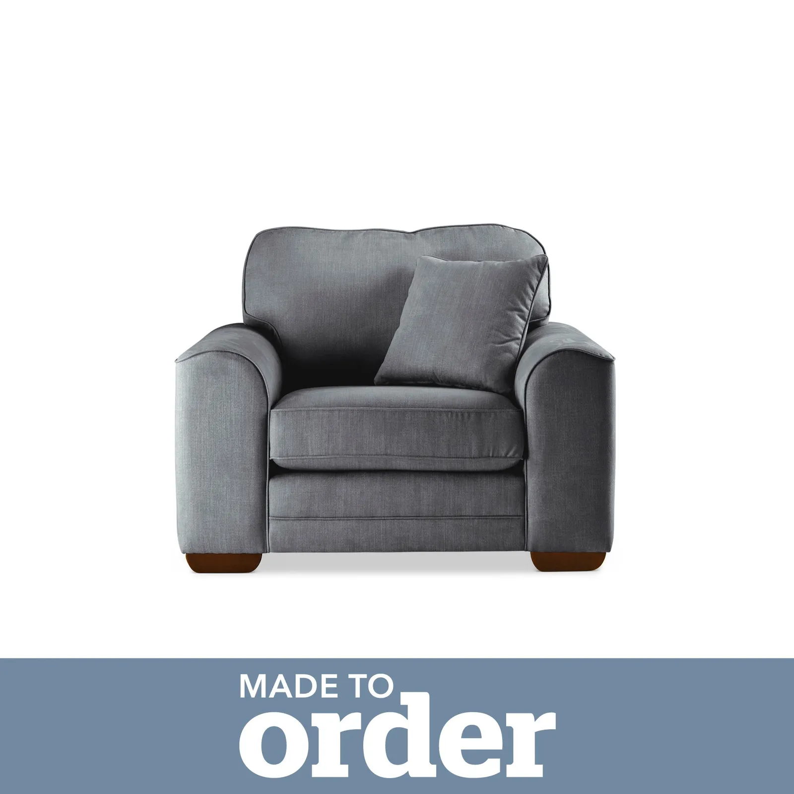 Morello Armchair Brushed Plain Fabric Grey