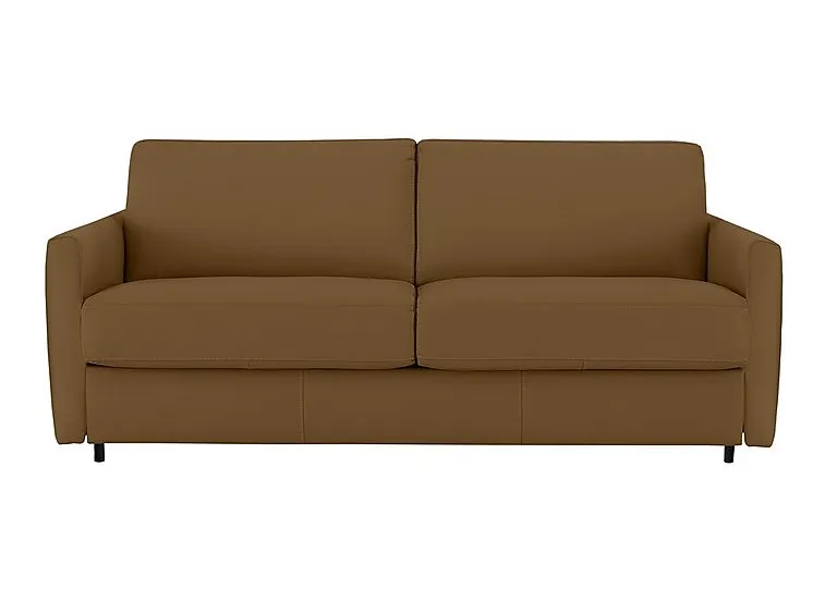 Alcova 3 Seater Leather Sofa Bed with Slim Arms - Botero Cuoio