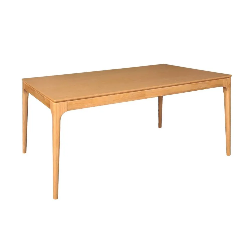 sweeek Rectangular dining table rubberwood & ash veneer 8 seats in Beige 2