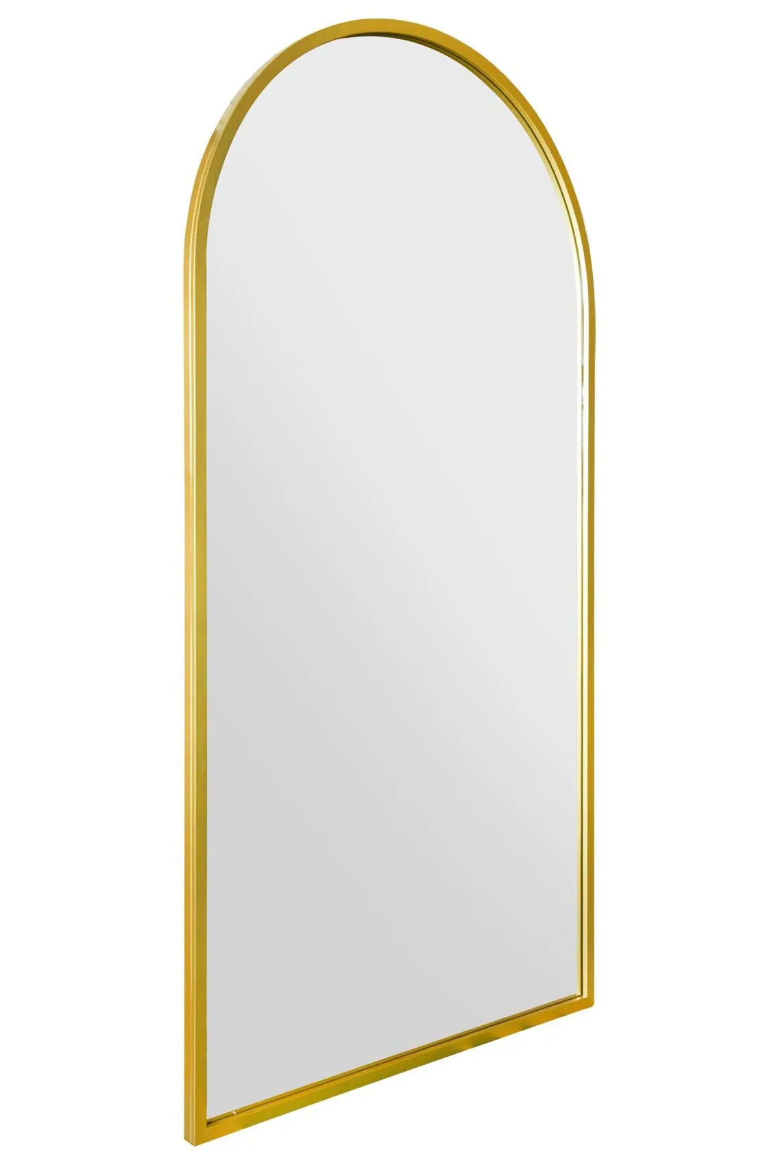 MirrorOutlet The Arcus Gold Framed Arched Leaner/Wall Mirror 63" X 31" (160CM X 80CM) 4