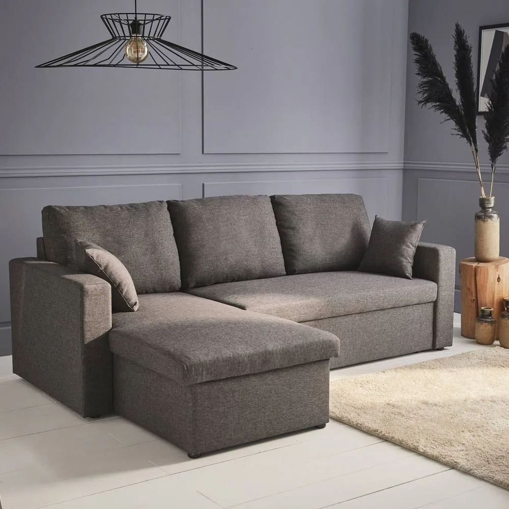 sweeek 3-seater Reversible Corner Sofa Bed With Storage in Grey 2