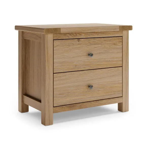 Olney Wide 2 Drawer Bedside Table 6