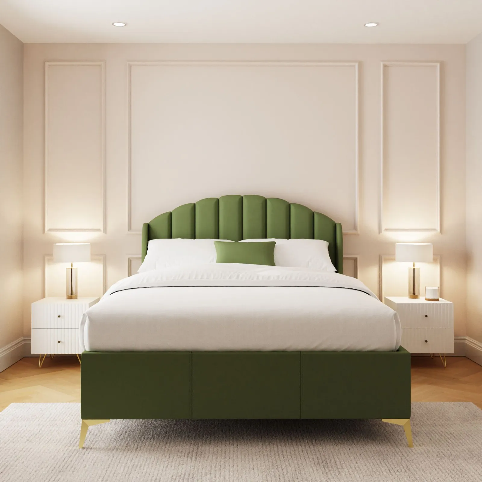 GFW Pettine End Lift Ottoman Storage Bed in Green 3