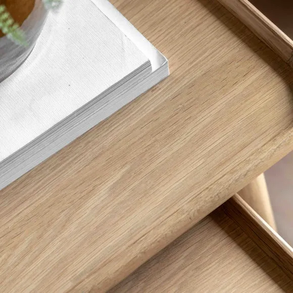 Kalia Nest of Side Tables, Oak Effect 4