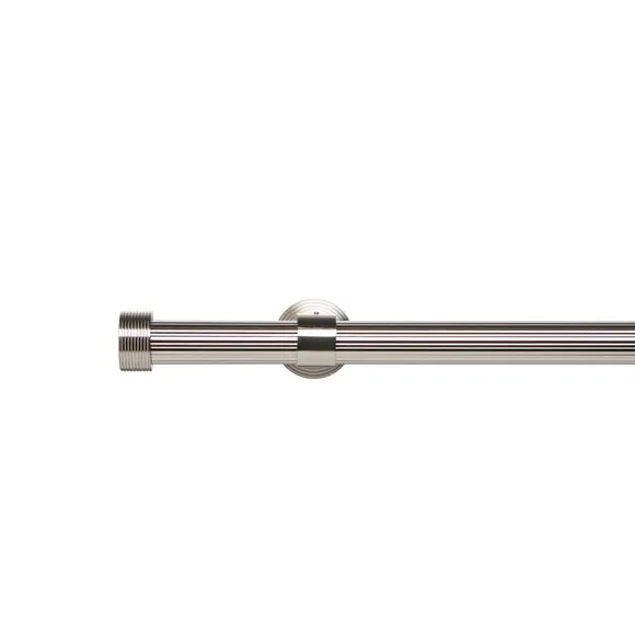 Trinity Ribbed Extendable Metal Eyelet Curtain Pole 2