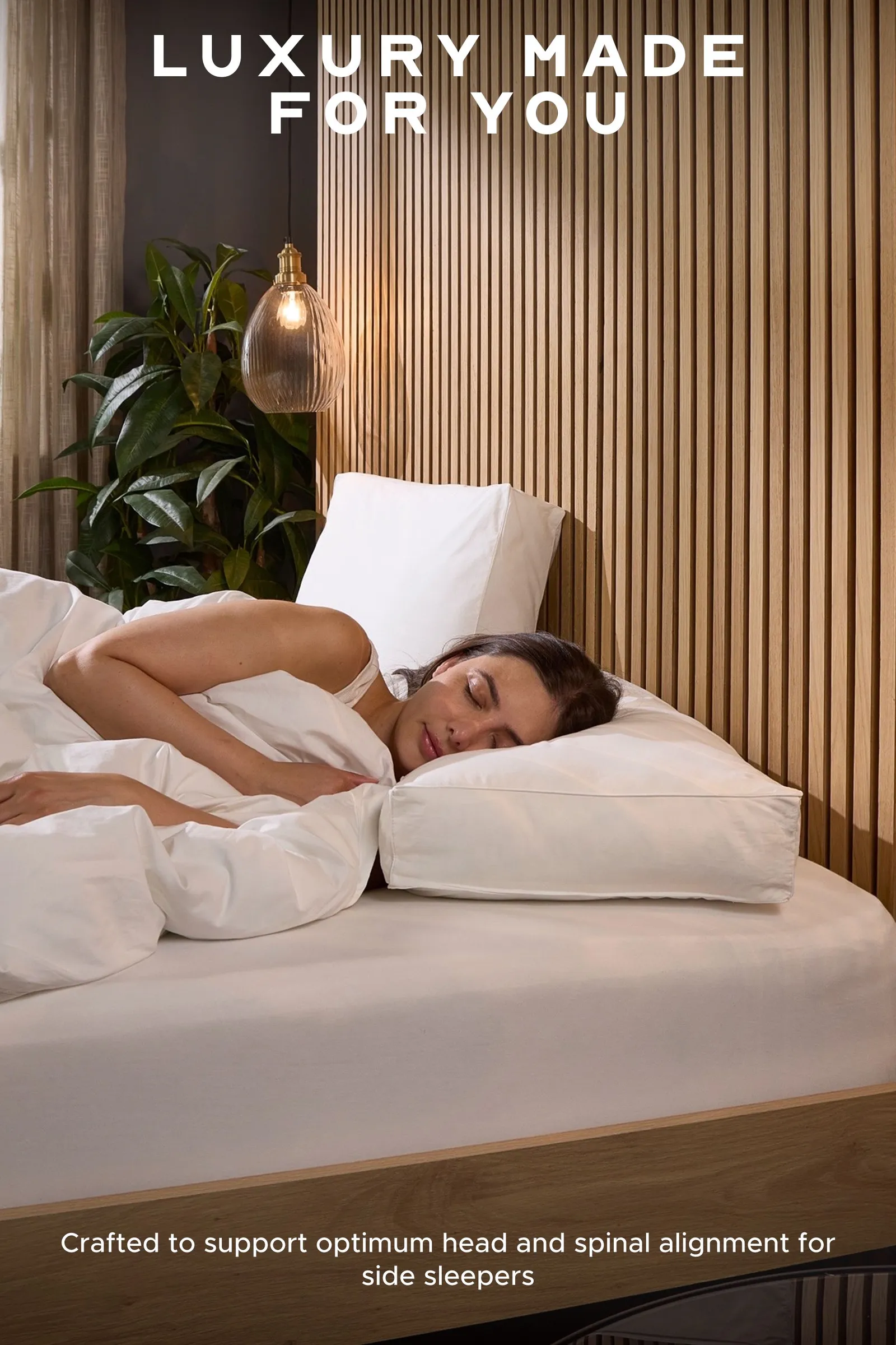 Snuggledown 2 Pack Hotel Side Sleeper Pillow - Firm Support, Deep Filled Cotton Box Pillow in White 4