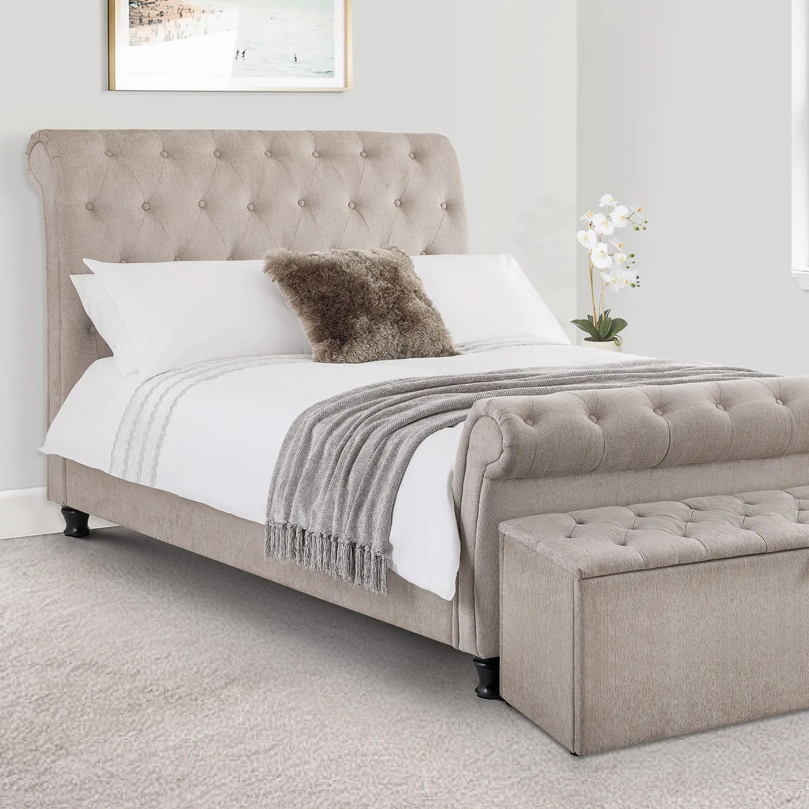 Ravello Upholstered Bed Frame Grey