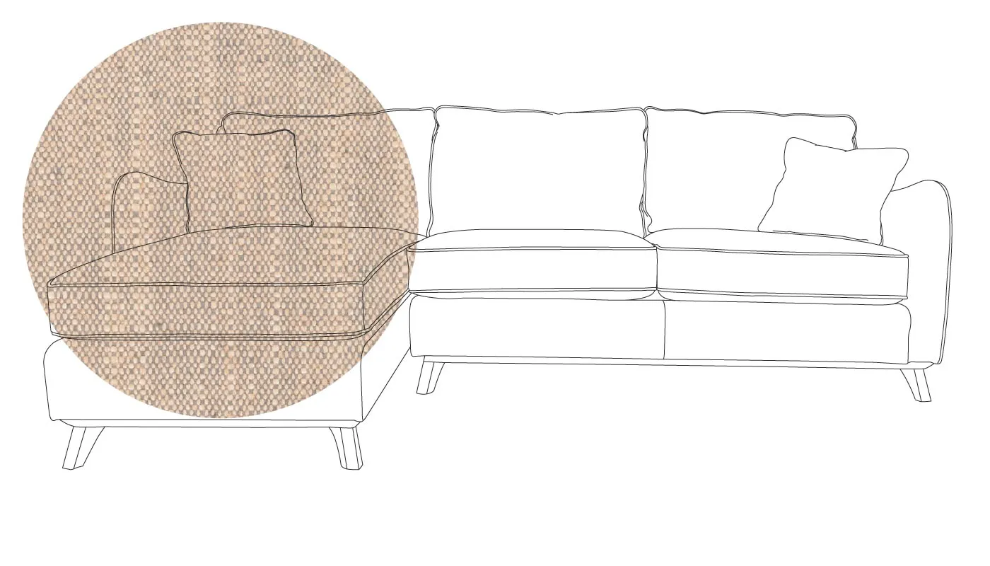 Heal's Ravello Left Hand Corner Sofa Broad Weave Pebble