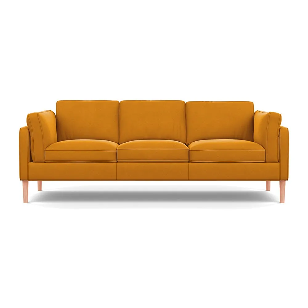 Heal's Sonno 4 Str Sofa Nobilis Velvet Mustard Natural Feet 1