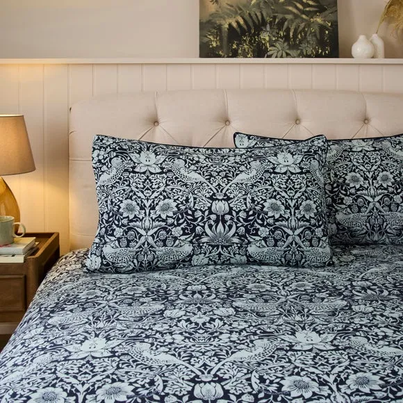 Strawberry Thief 100% Brushed Cotton Duvet Cover & Pillowcase Set 6