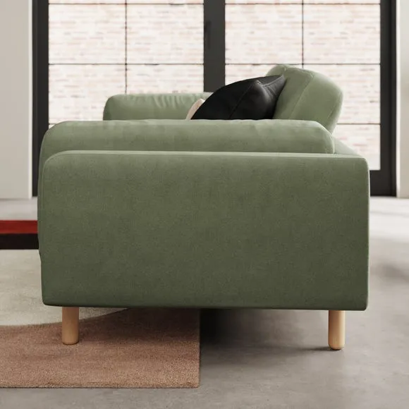 Newton Matte Plush Velvet 3 Seater Sofa 2