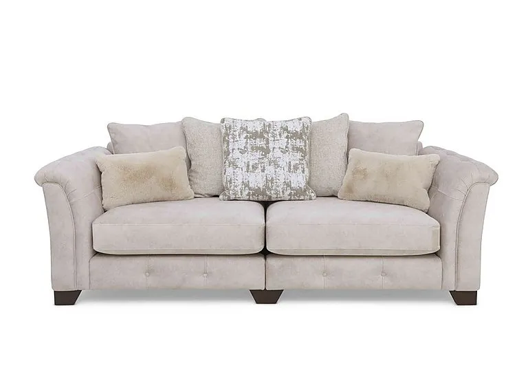 Aura 4 Seater Scatter Back Split Frame Sofa - Enzo Cream