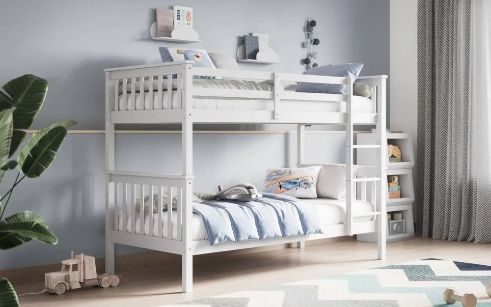 Flair Zoom Wooden Detachable Bunk Bed in White 1