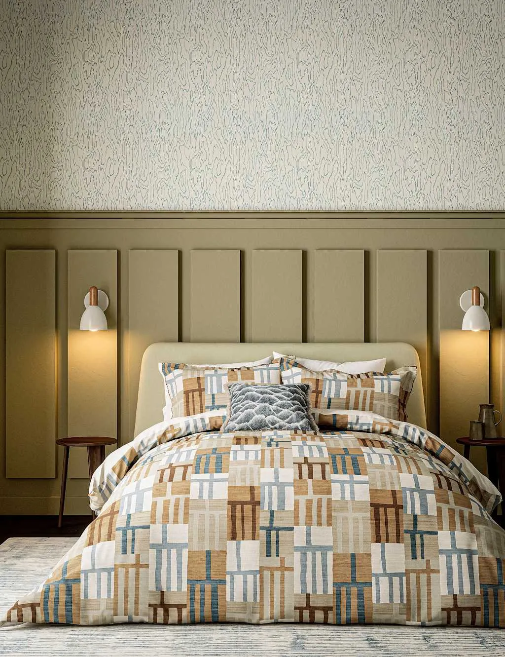 Harlequin Pure Cotton Zuni Cushion Blue
