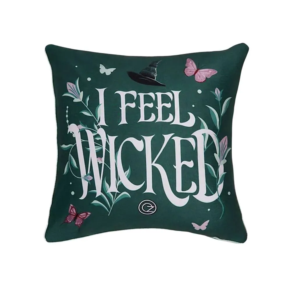 Wicked I Feel Filled Cushion in Green