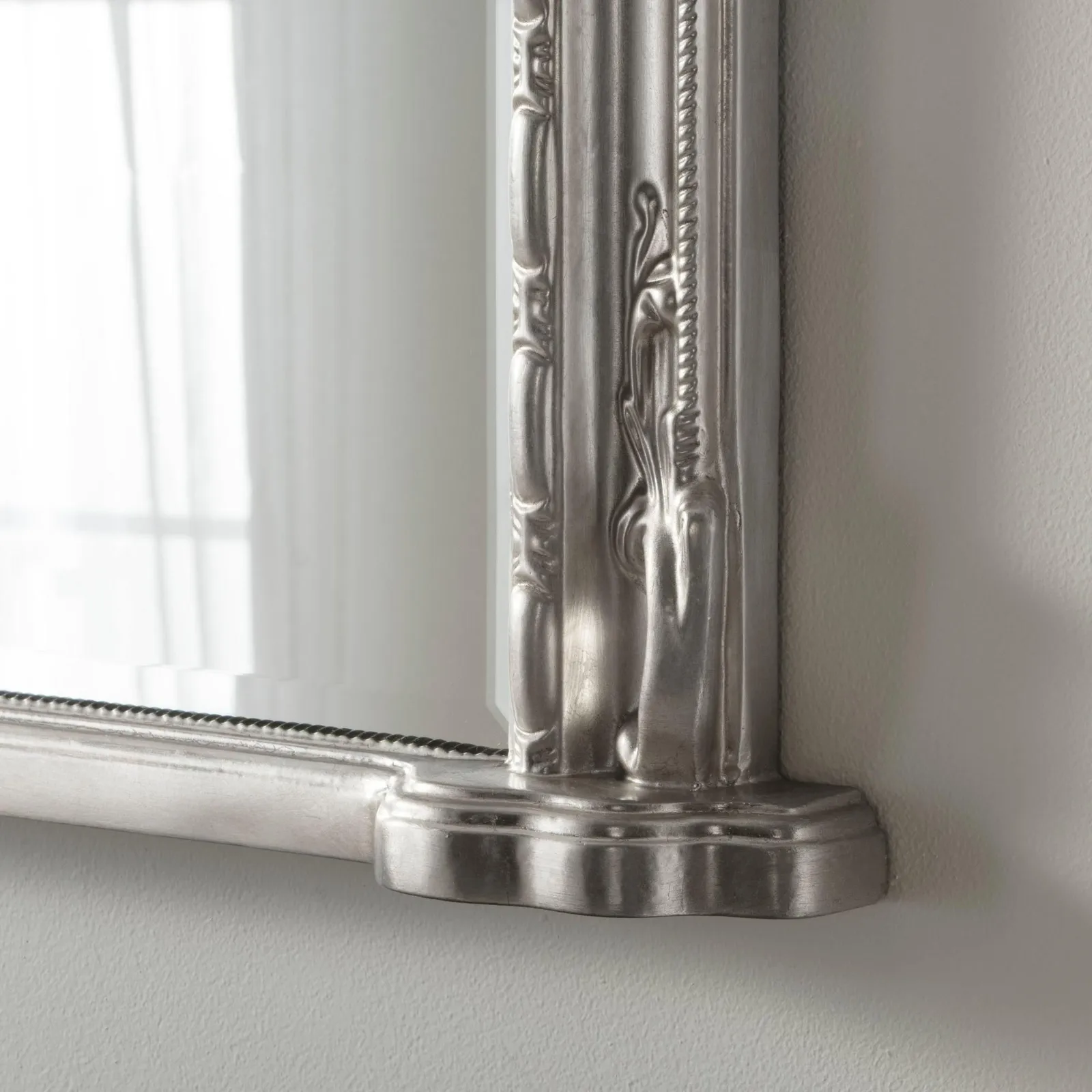 Yearn Mirrors Overmantle Mirror Arched 127(w) x 89cm(h) Victorian Mirror in Silver 3
