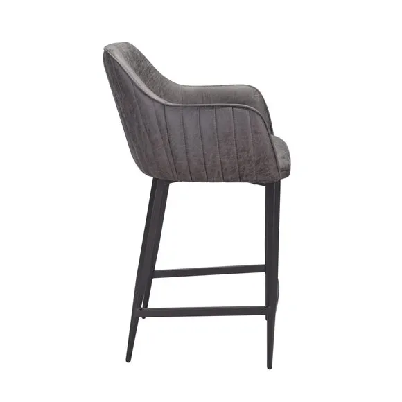 Indus Valley Logan Bar Stool, Faux Leather 4