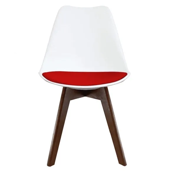 Fusion Living Soho White Plastic Dining Chair with Squared Legs 3