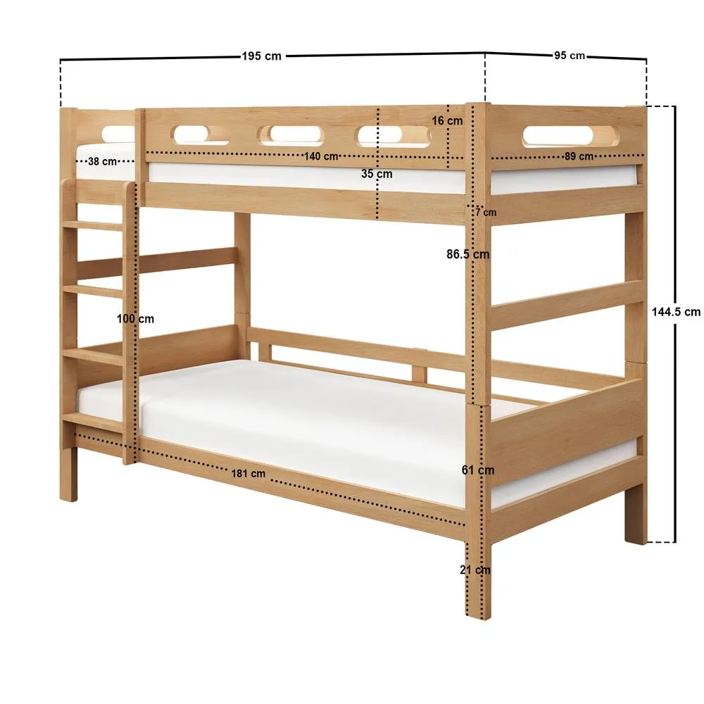 Flair Elijah Detachable Wooden Bunk Bed in Brown 6
