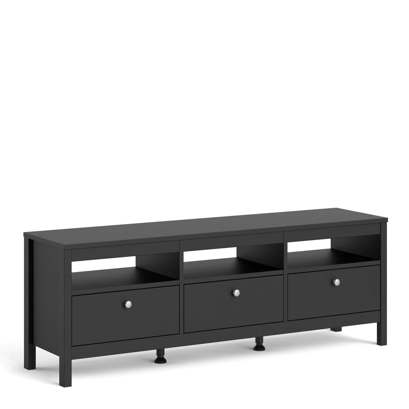Furniture To Go Madrid TV Unit 3 Drawers in Black