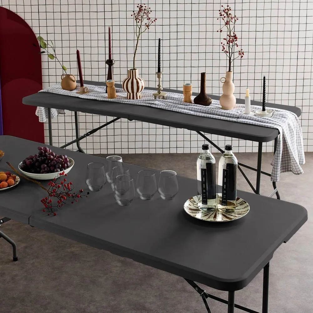 sweeek Pair of foldable plastic reception tables in Dark Grey 6