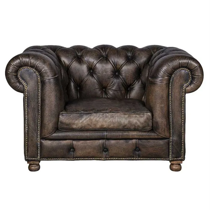 Timothy Oulton Westminster Feather Sofa 1 Seater, Black Leather | Barker & Stonehouse 3
