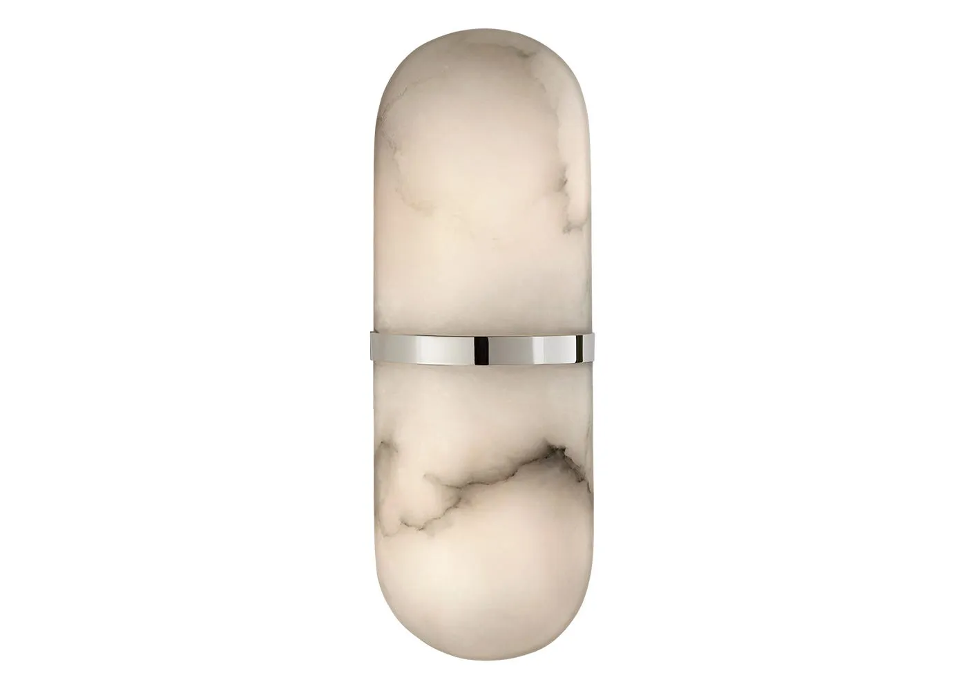 Visual Comfort Melange Pill Form Sconce Wall Light Polished Nickel & Alabaster