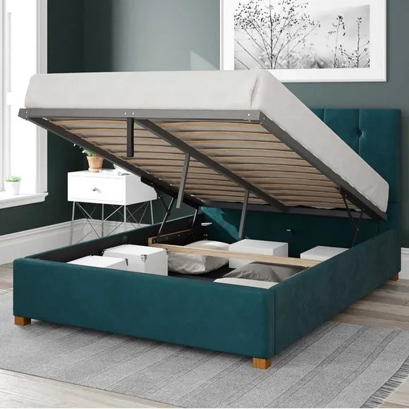 Hepburn Plush Velvet Ottoman Bed Frame 2