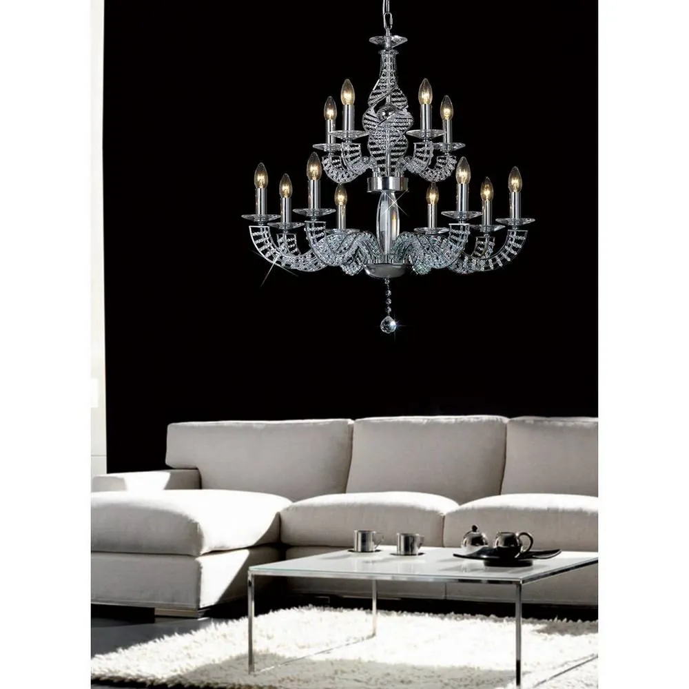 Netlighting Santo Wall Lamp E14 Polished ChromeCrystal in Grey 5