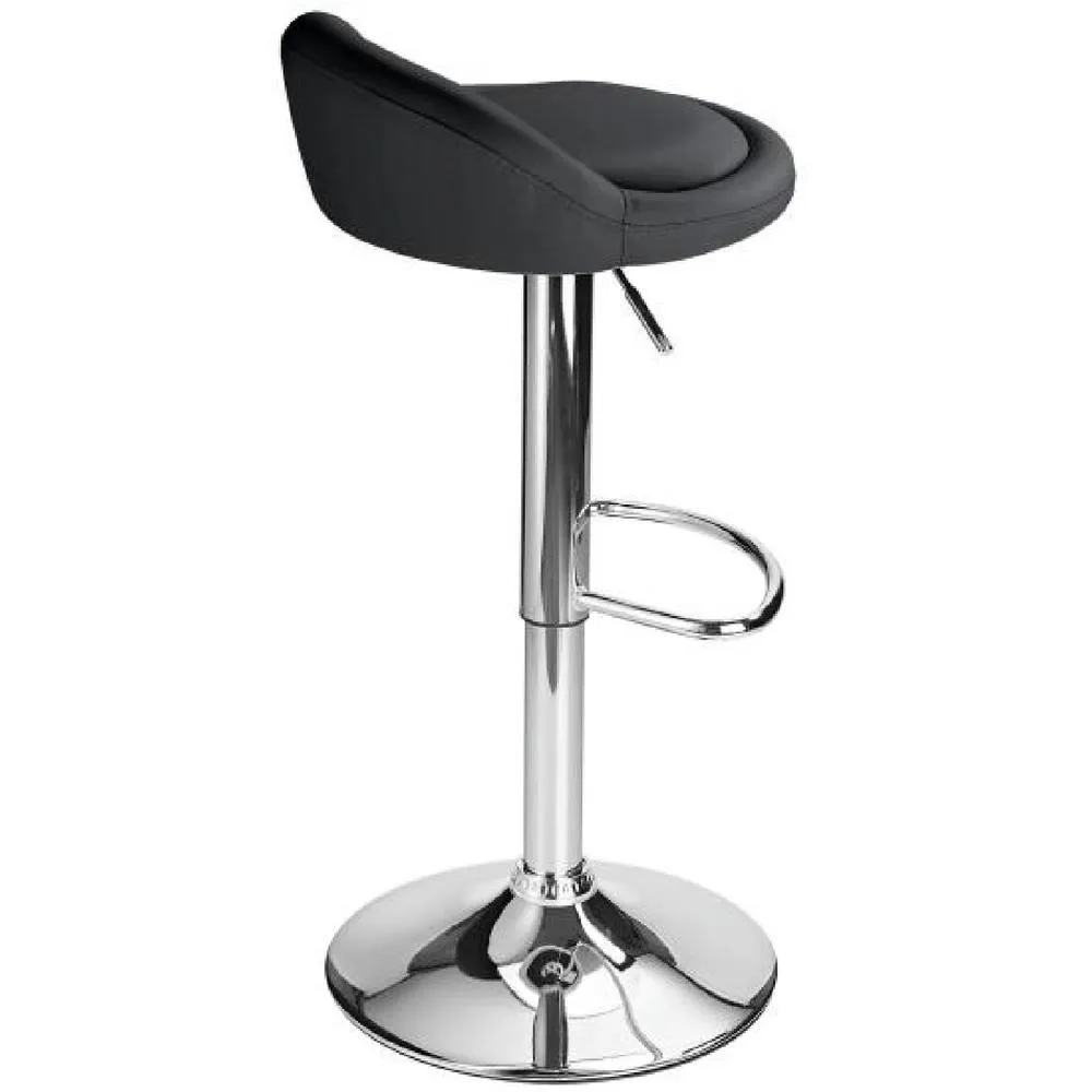 netfurniture Gaor Adjustable, Breakfast Bar Stool Faux Leather, Padded Seat Black 5