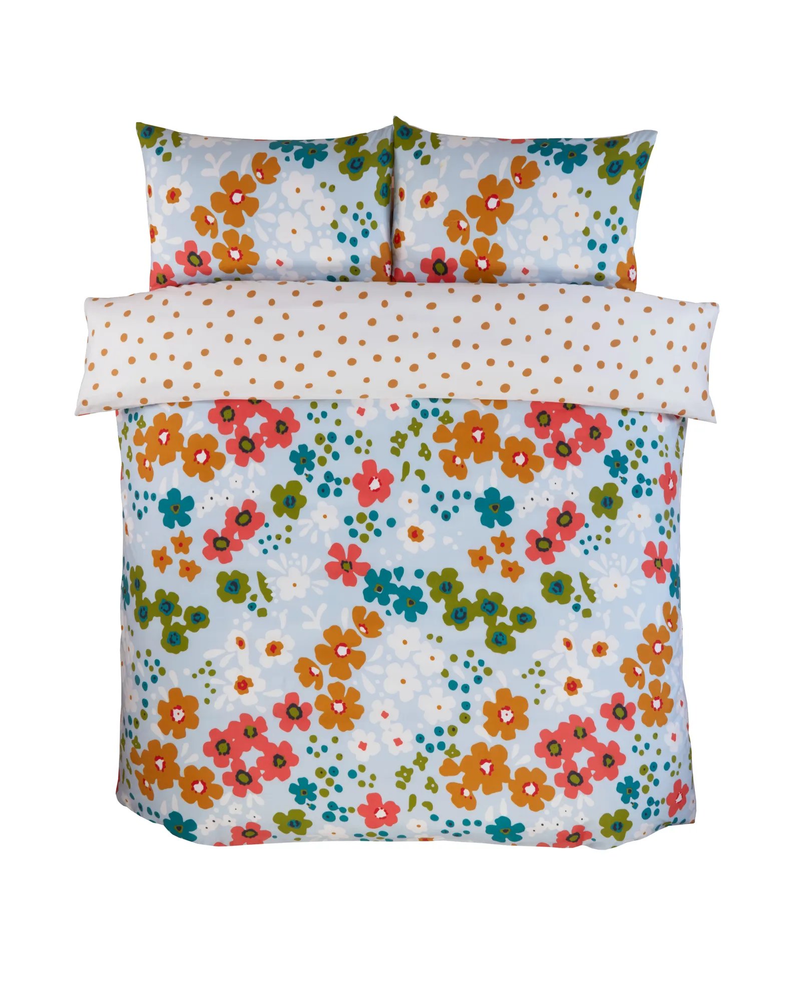 Rapport Home Betty Polyester Reversible Duvet Cover Set with Pillowcase 3