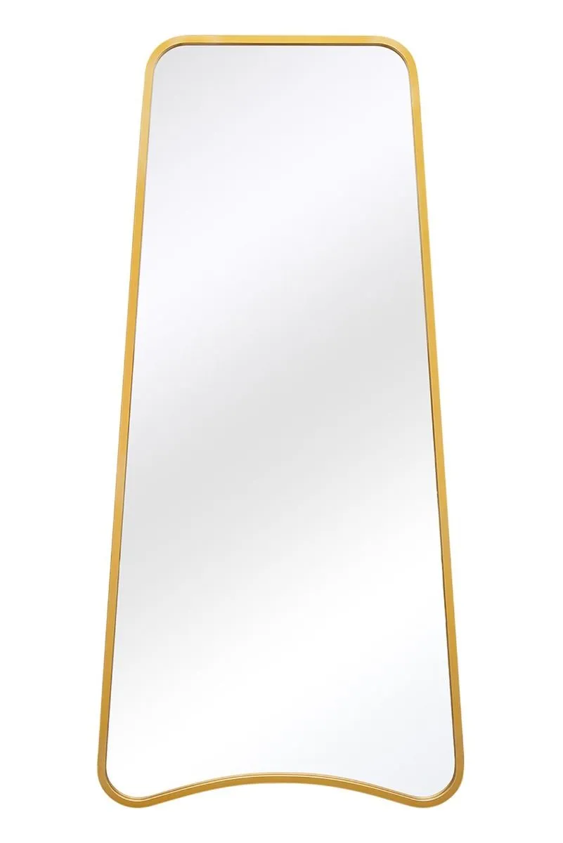 MirrorOutlet Gold Metal Trapezoid Shape Framed Garden Wall Mirror (180CM X 85CM) 5