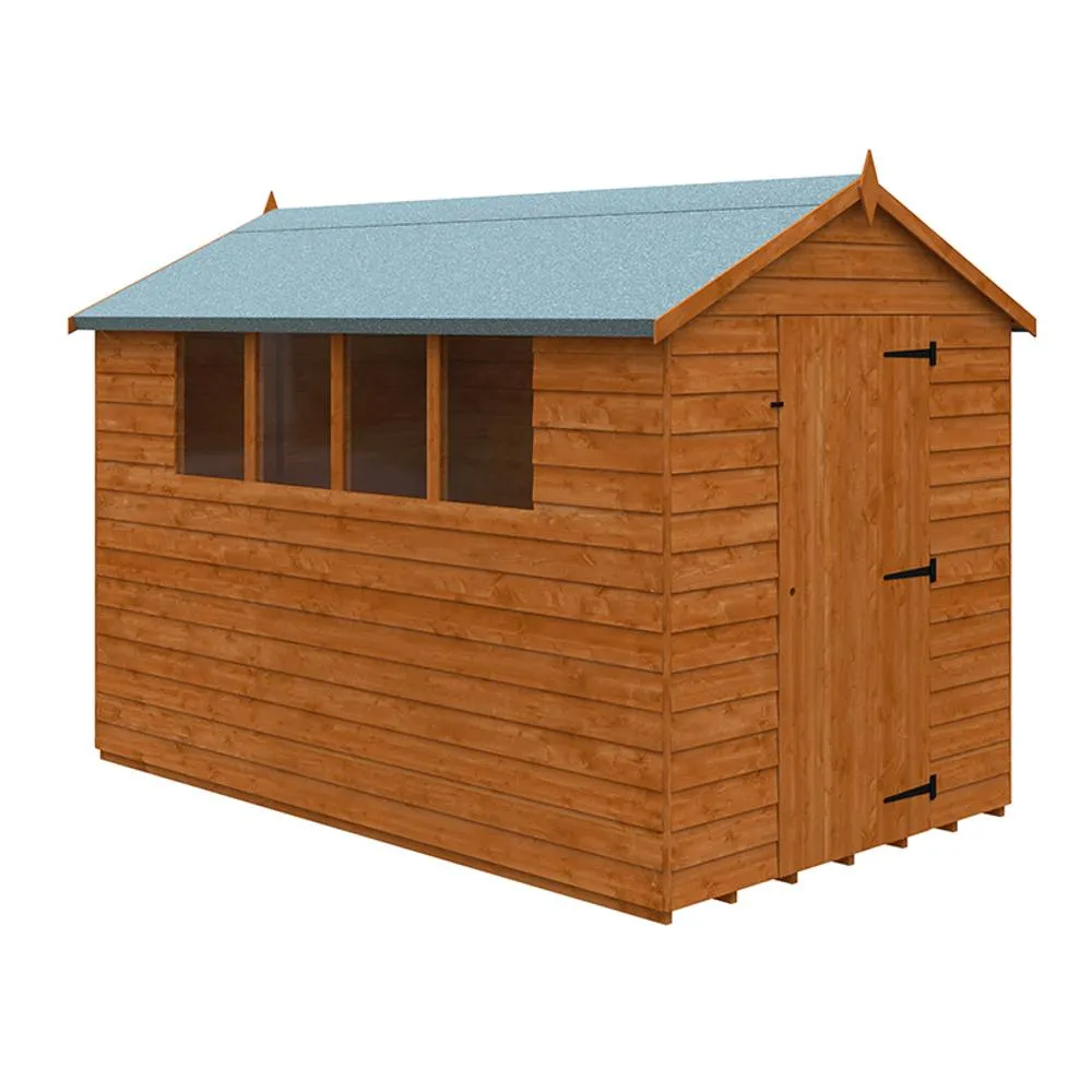 Buttercup Farm 10 x 6 Feet Budget Apex 9mm Shed - Solid Wood/Softwood/Pine in Burnt Orange