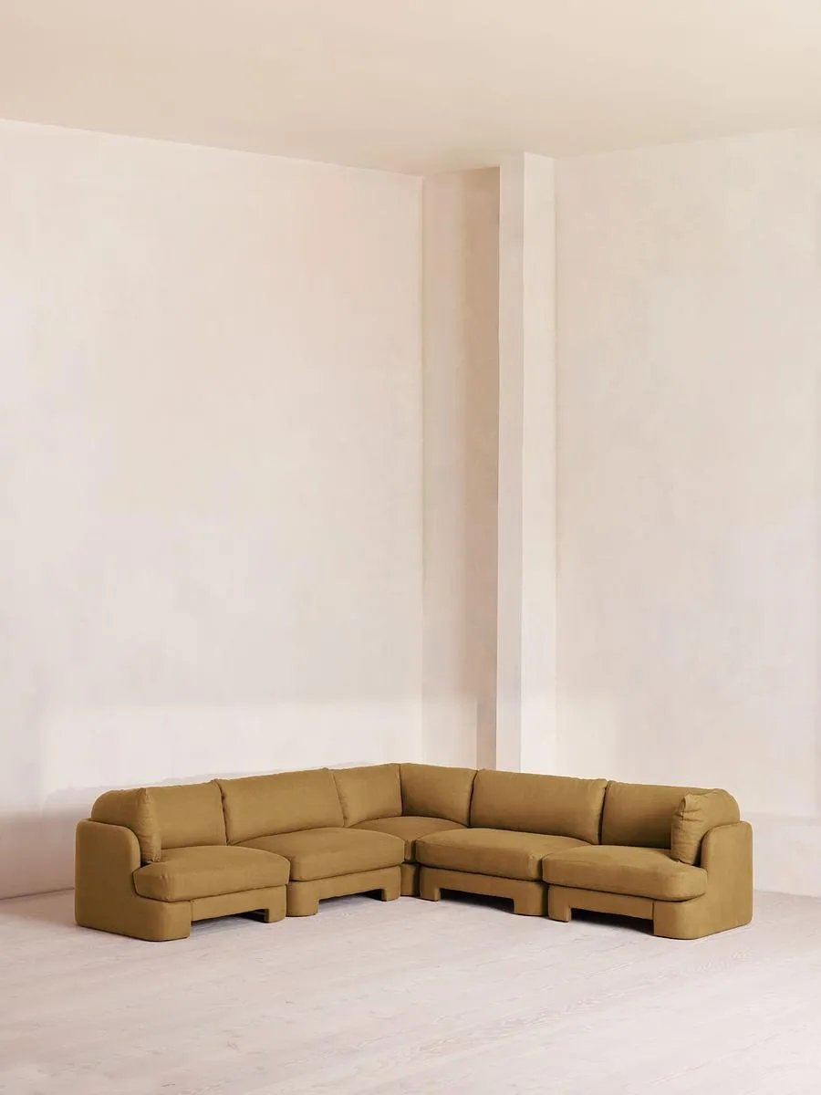 Odell Deeper Sit Modular Sofa, Corner Sofa, Linen, Ochre