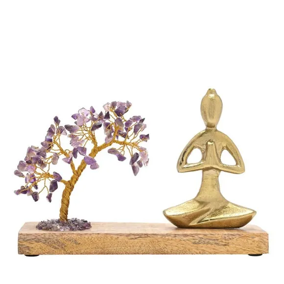 Serenity Amethyst Gemstone Tree and Yoga Ornament 4