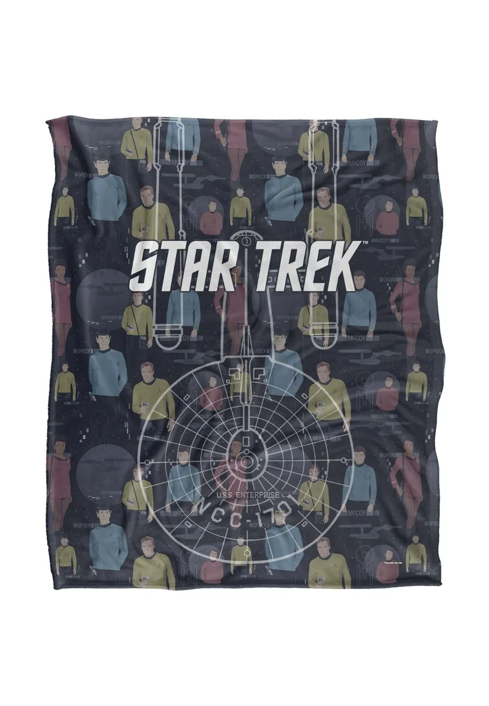 Star Trek Enterprise Crew Silky Touch Super Soft Throw Blanket 152 X 127 cm in White