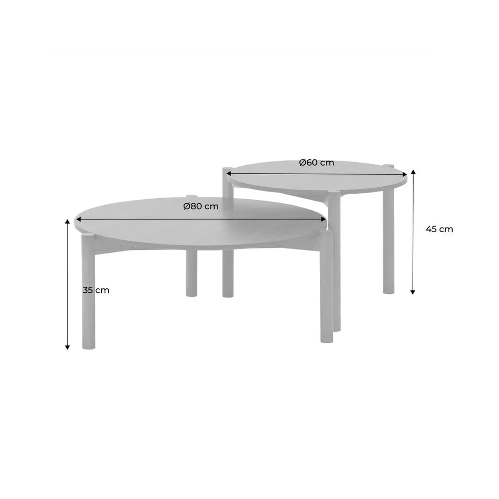 sweeek Round nesting coffee tables wood effect in Dark Brown 5