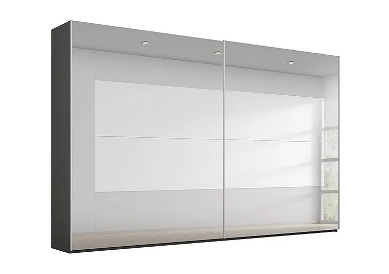 Rio 316cm 2 Door Sliding Wardrobe - Graphite - Bedroom Furniture - In Time for Christmas