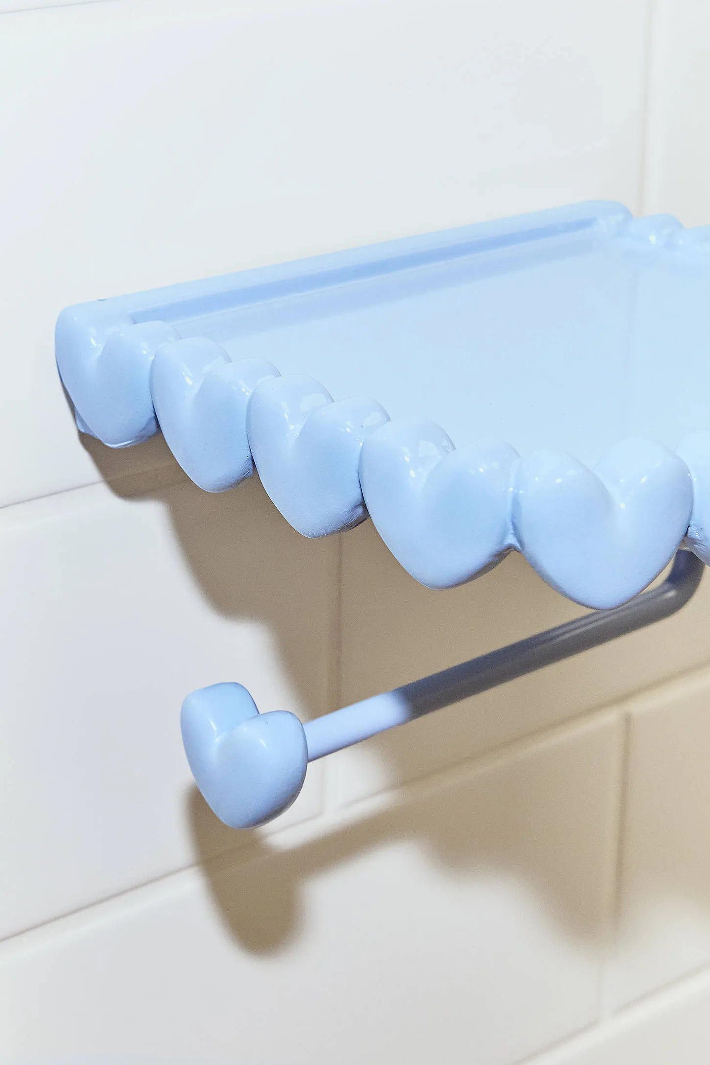 Eloise Heart Trim Toilet Paper Holder & Storage Shelf - Blue 4