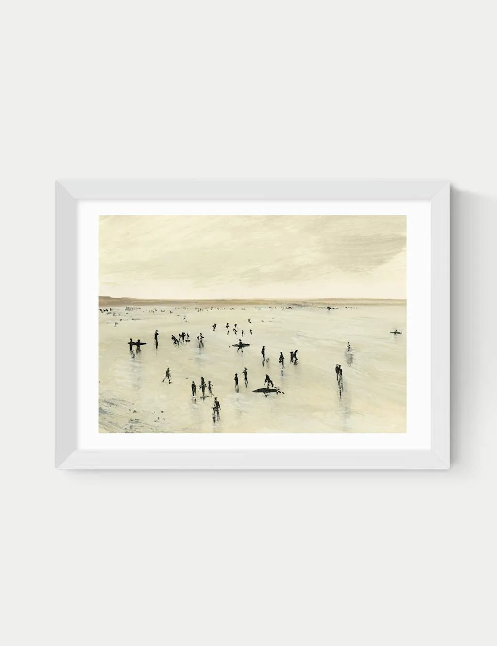 East End Prints Croyde Framed Art Print White