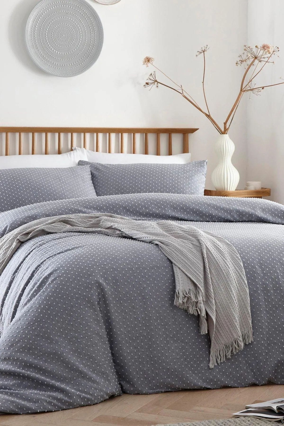 Appletree 'Waterford' 100% Cotton Tufted Duvet Cover Set in Blue 5