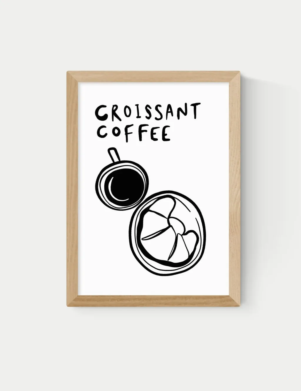 East End Prints Croissant Coffee Framed Art Natural